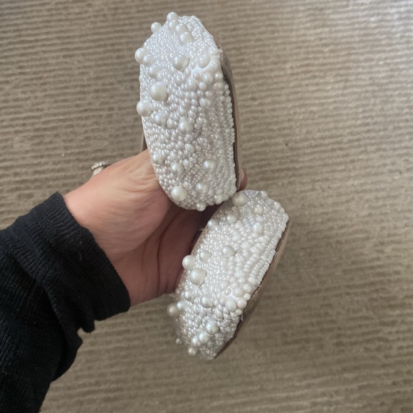 Stuart Weitzman Pearl Satin Bliss Flats White Pointed Toe Bridal Shoes Size 11 - Picture 10 of 17